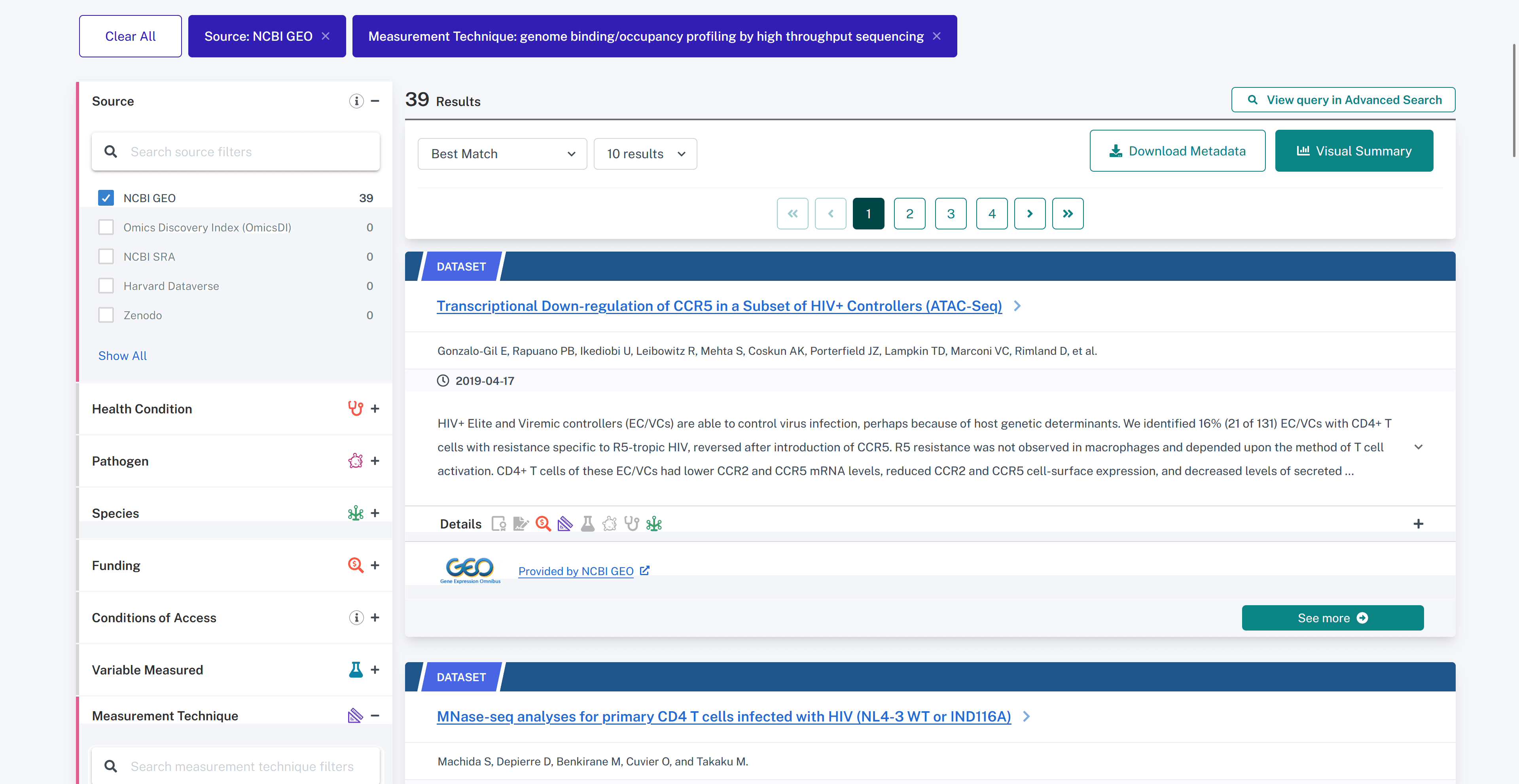 Each filter applied has a filter tag associated with it.